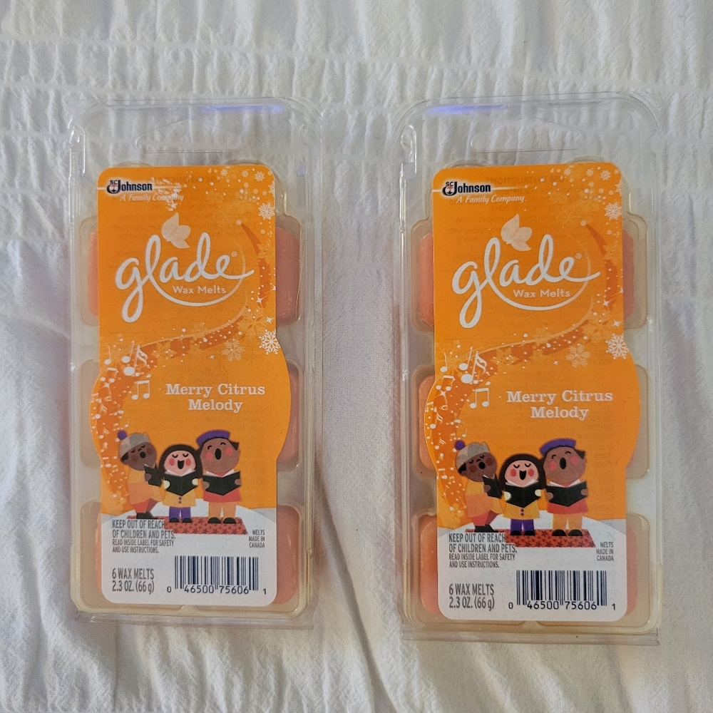 HTF RARE Glade Wax Melts  MERRY CITRUS MELODY 12 Count Christmas Holiday Limited